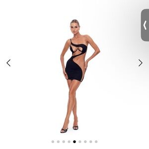 NWT God Save Queens Black Asymmetric Cutout Mini Dress